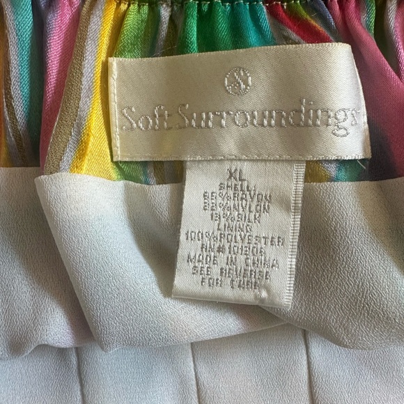 Soft Surroundings Billowy Blouse Bright Multicolor-Size XL - Picture 3 of 5